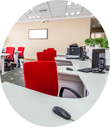Commercial office after being cleaned